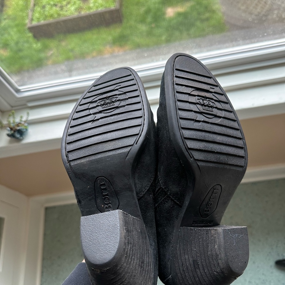 Western Black Suede Ankle Boots - Picture 9 of 10